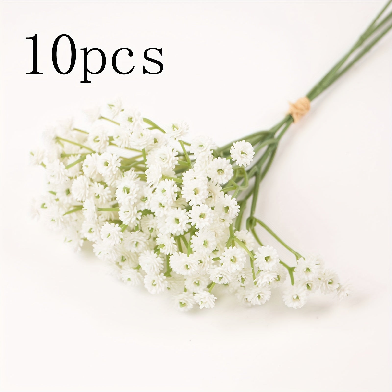 6/10pcs Gypsophila Artificial Flowers, Fake Flowers Gypsophila Bouquet Autumn Artificial Flowers for Decoration, Real Touch Silk Flowers for Wedding Christmas DIY Party Home Garden Office Decoration (White, Blue)