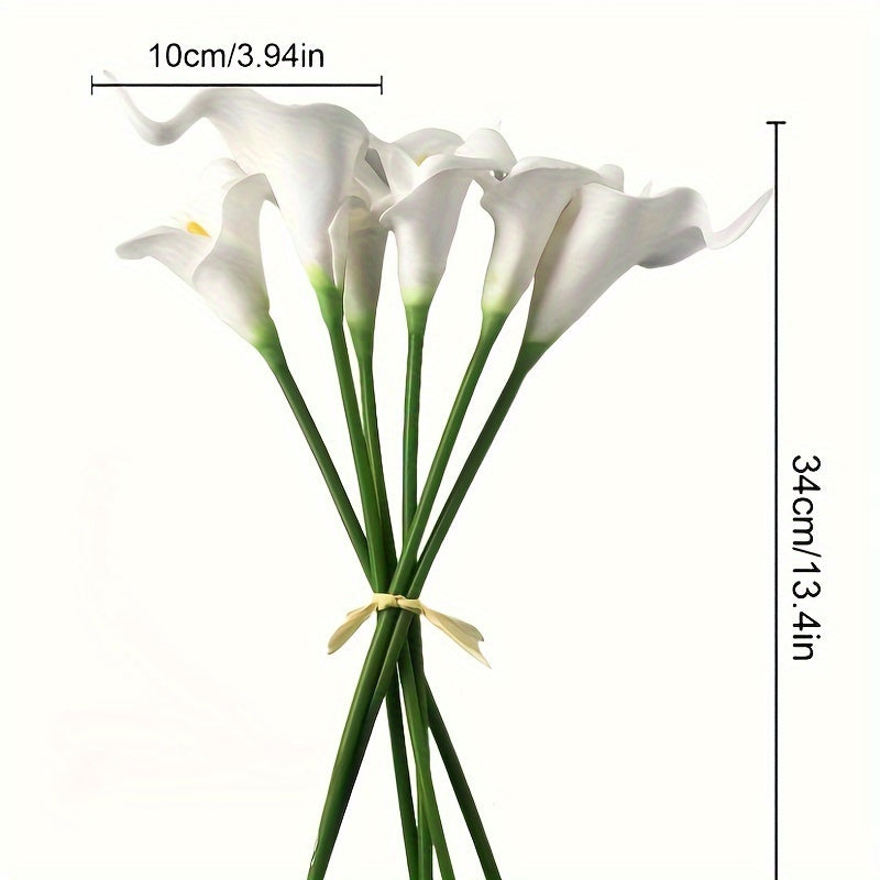8pcs Vibrant Artificial Calla Lily Bouquet - Realistic, Long-Lasting Petals for Home Decor, Weddings &amp; Parties - Easy Assembly, Durable &amp; Reusable