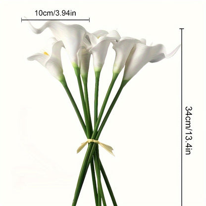 8pcs Vibrant Artificial Calla Lily Bouquet - Realistic, Long-Lasting Petals for Home Decor, Weddings &amp; Parties - Easy Assembly, Durable &amp; Reusable