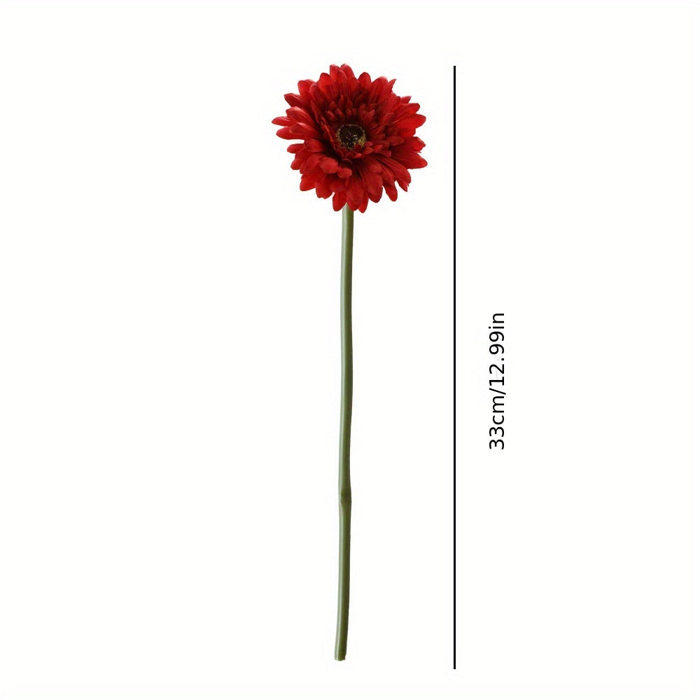 8pcs Artificial Chrysanthemum Bouquet - Silk Fabric Fake Flowers for Home, Garden, Kitchen, Table Centerpieces - Versatile Floral Decor for Wedding, Engagement, Christmas, Halloween, Thanksgiving, Valentine&
