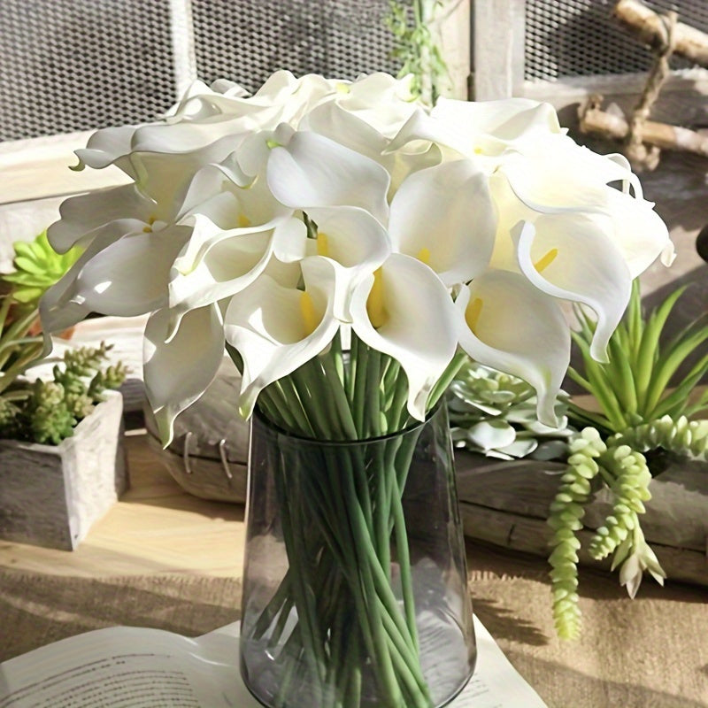 8pcs Vibrant Artificial Calla Lily Bouquet - Realistic, Long-Lasting Petals for Home Decor, Weddings &amp; Parties - Easy Assembly, Durable &amp; Reusable