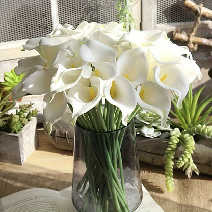 8pcs Vibrant Artificial Calla Lily Bouquet - Realistic, Long-Lasting Petals for Home Decor, Weddings &amp; Parties - Easy Assembly, Durable &amp; Reusable