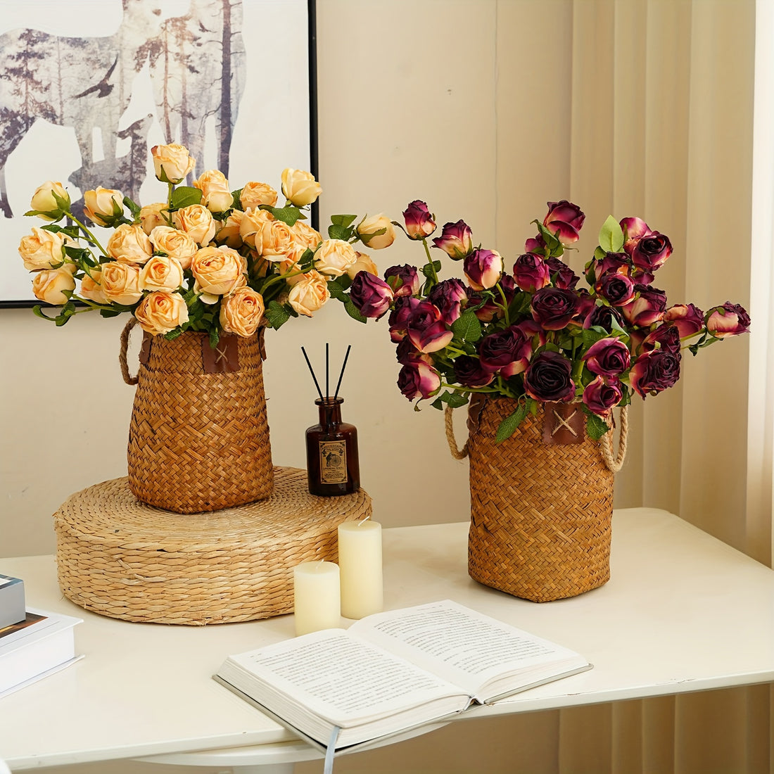 5/10pcs Romantic Rose Artificial Flowers, Valentine&
