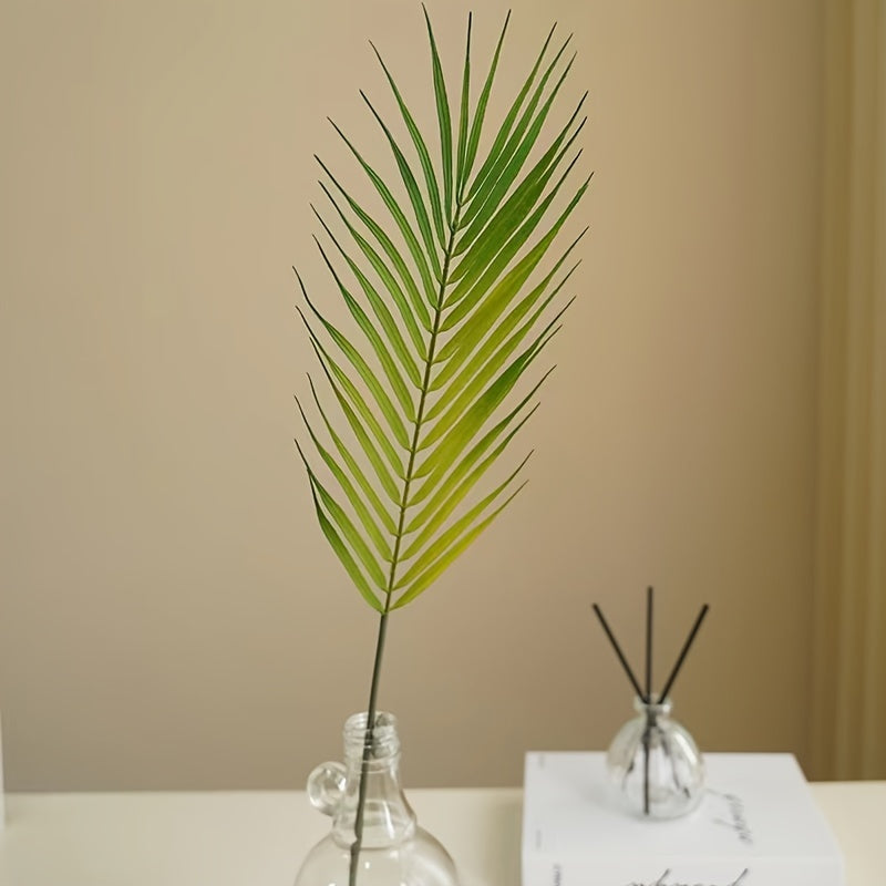5pcs, Artificial Single Piece Large Palm Leaves, Tropical Palm Leaves, Artificial Palm Leaves With Stems, Palm Branches, For Outdoor Yard Decoration