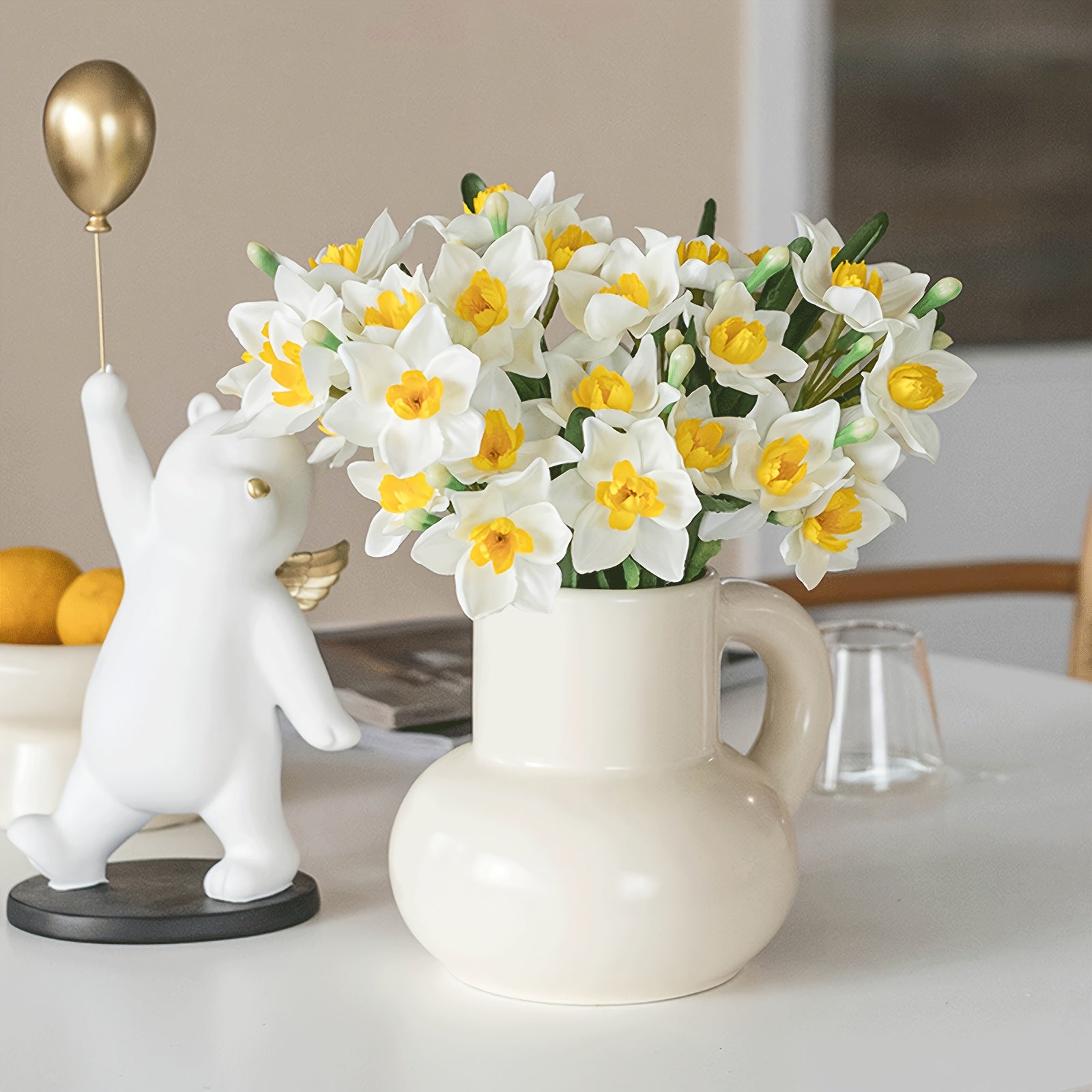 8pcs Lifelike Daffodil Artificial Flowers - Perfect for Home, Wedding &amp; Garden Decor | Ideal for St. Patrick&