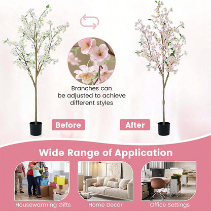 71in Lifelike Cherry Blossom Tree - Perfect for Home, Office, Wedding &amp; Festival Decor