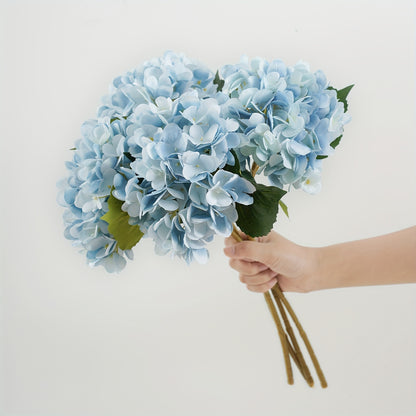 4pcs Artificial Hydrangea Flowers with Stems, Fake Flowers for Outdoor Weddings, Offices, Family Gatherings, Living Room, Table Decorations, Home Decoration