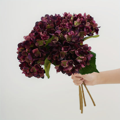 4pcs Artificial Hydrangea Flowers with Stems, Fake Flowers for Outdoor Weddings, Offices, Family Gatherings, Living Room, Table Decorations, Home Decoration