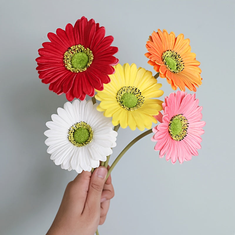 6pcs MOHUAGE Artificial Sunflower Bouquet - Real Touch Plastic Flowers for Home Decor, Garden Style, Perfect for Christmas, Thanksgiving, Valentine&
