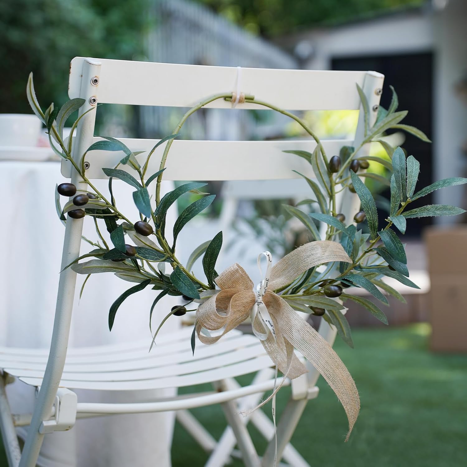Artificial Olive Branch Greenery Plants,Fake Plants Green Faux Silk Leaves Fake Tree Branches Stems Bushes for Home, Office, Weddings, Room, Party, Vase Decorative(3 Branches, 28.3 inch/Each)