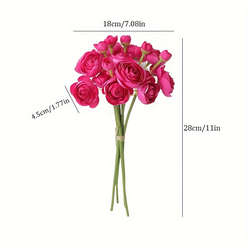 Art Deco Camellia Artificial Flowers Bouquet, 1 Bundle Fake Silk Floral Decor for Wedding, Party, Home - Versatile Swags for Christmas, Easter, Thanksgiving, Valentine&