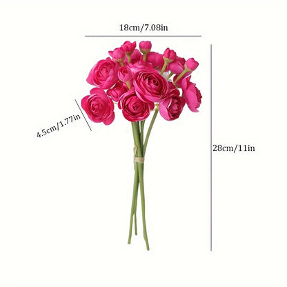 Art Deco Camellia Artificial Flowers Bouquet, 1 Bundle Fake Silk Floral Decor for Wedding, Party, Home - Versatile Swags for Christmas, Easter, Thanksgiving, Valentine&