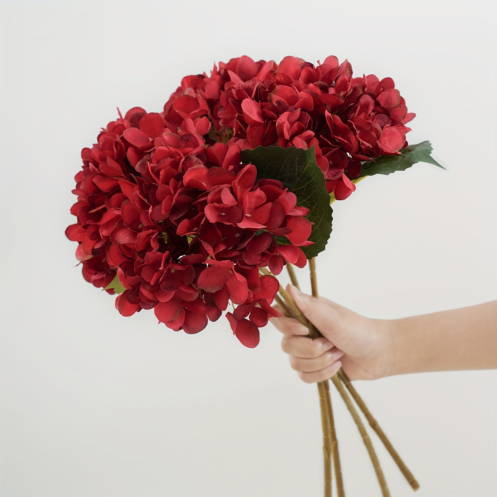4pcs Artificial Hydrangea Flowers with Stems, Fake Flowers for Outdoor Weddings, Offices, Family Gatherings, Living Room, Table Decorations, Home Decoration
