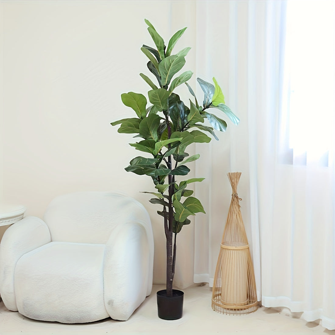 6ft Tall Faux Plants Indoor Fake Ficus Lyrata Plant In Pot Artificial Fig Trees For Home Office Store Room Decor Indoor Outdoor Housewarming Gift