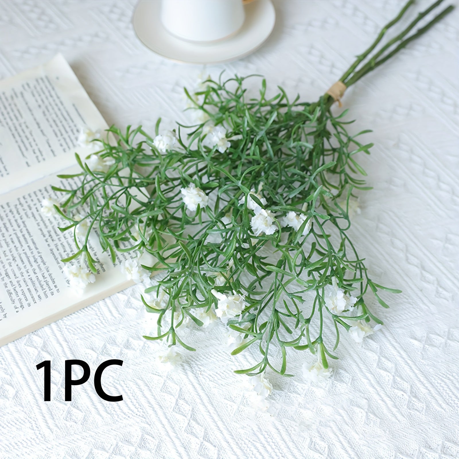 Boho Style Artificial Flower Swags, 3 Branches Plastic Gypsophila &amp; Cherry Blossom Bundle - Faux Silk Flower Bunch for Wedding, Bachelorette, Restaurant &amp; Home Decor - Ideal for Christmas, Valentine&