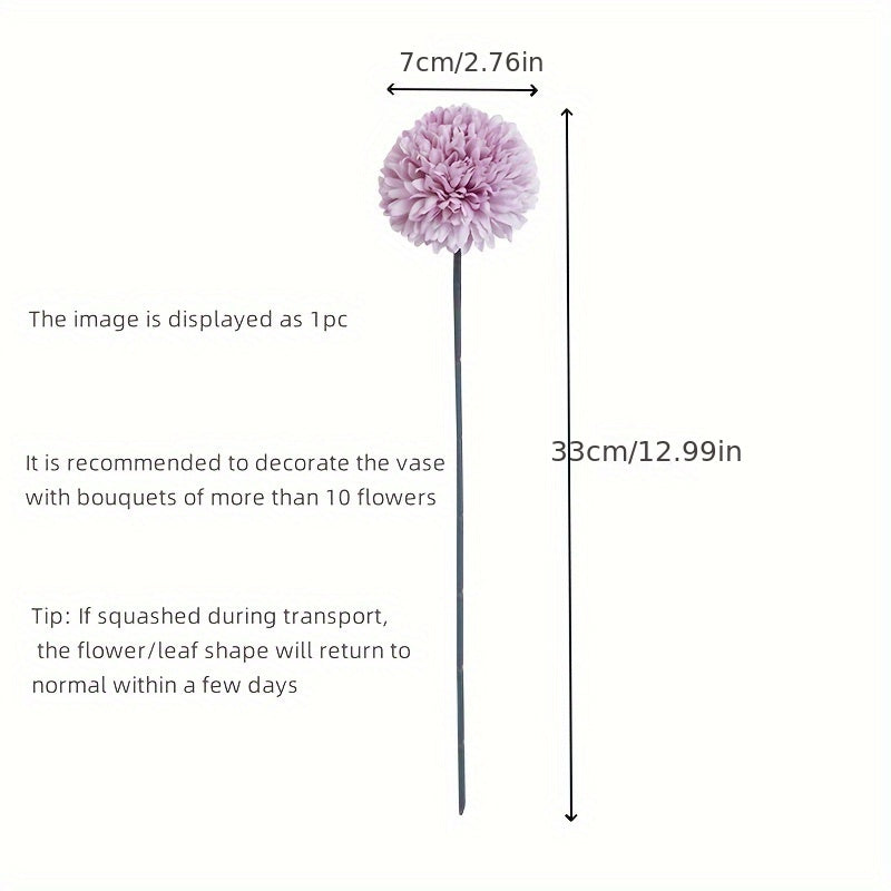 6pcs, Artificial Flowers, Table Tennis Chrysanthemum Autumn Dandelion, Chrysanthemum And Hydrangea Fake Flowers, For Family Living Room Table Decoration, Wedding Party Arrangements, Winter Christmas Home Decoration