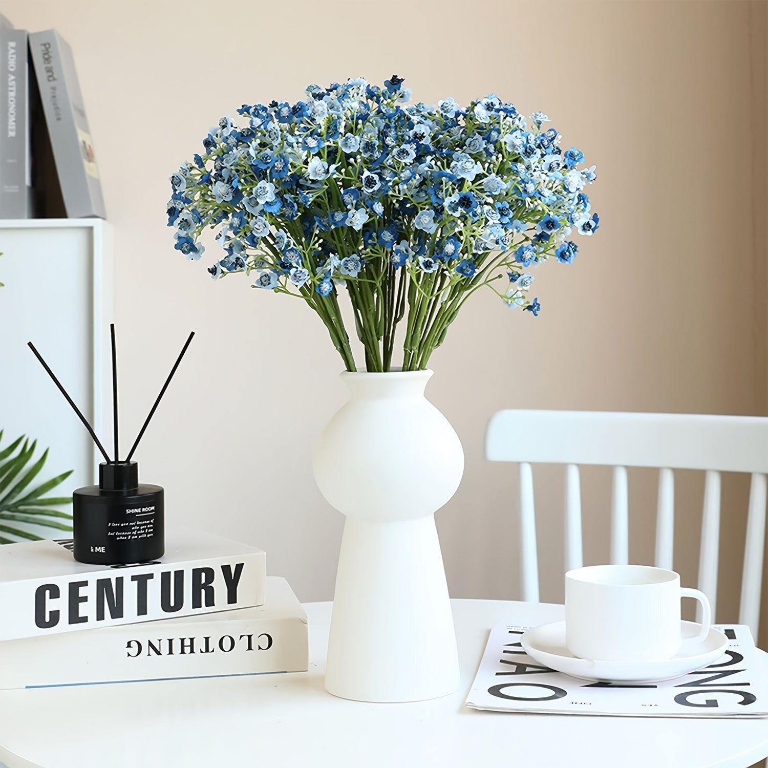 6/12pcs Boho Style Artificial Gypsophila Flower Bouquets, Plastic Real Touch Simulation Stems for Home Office Decor, Outdoor Garden, Wedding, Birthday, Christmas, Valentine&