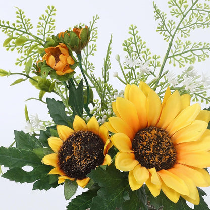 4PCS Mini Potted Fake Plants Artificial Sunflowers Faux Greenery Plants for Home Office Desk Farmhouse Room Decor