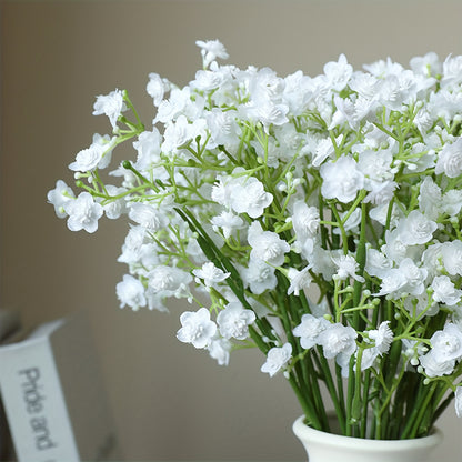 6/12pcs Boho Style Artificial Gypsophila Flower Bouquets, Plastic Real Touch Simulation Stems for Home Office Decor, Outdoor Garden, Wedding, Birthday, Christmas, Valentine&