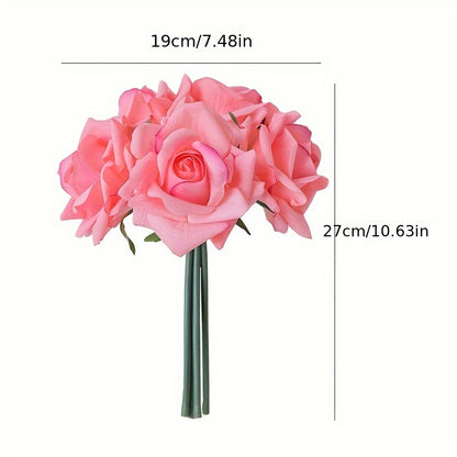 5pcs Bohemian White Silk Rose Bouquet - Real Touch Faux Flowers for Weddings, Home &amp; Party Decor | Perfect for Halloween, Christmas, Valentine&
