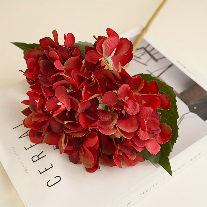 5pcs Two-leaf Hydrangea, Used for Wedding, Home, Valentine&