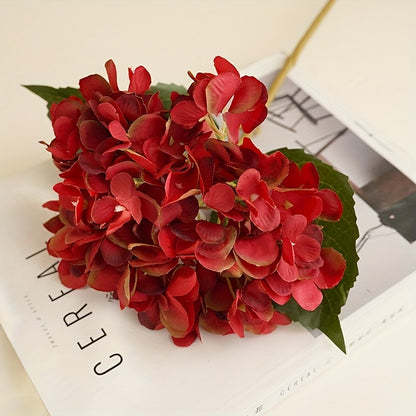 5pcs Two-leaf Hydrangea, Used for Wedding, Home, Valentine&