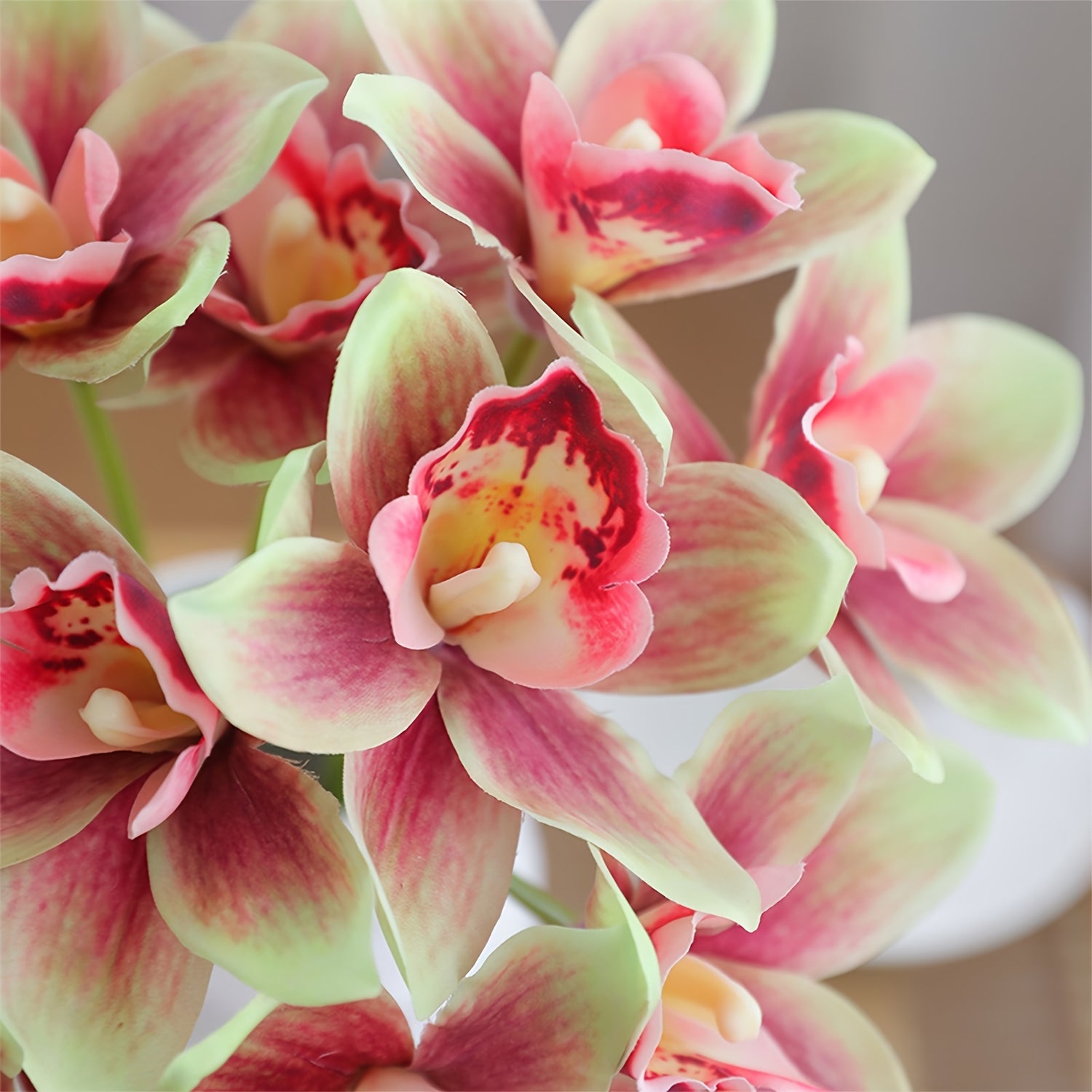 5pcs Boho Chic Artificial Orchid Bouquet, 14.96" - Perfect for Home Decor, Living Room, Office, Kitchen, Outdoor Patio, Holiday Parties &amp; Wedding Engagements