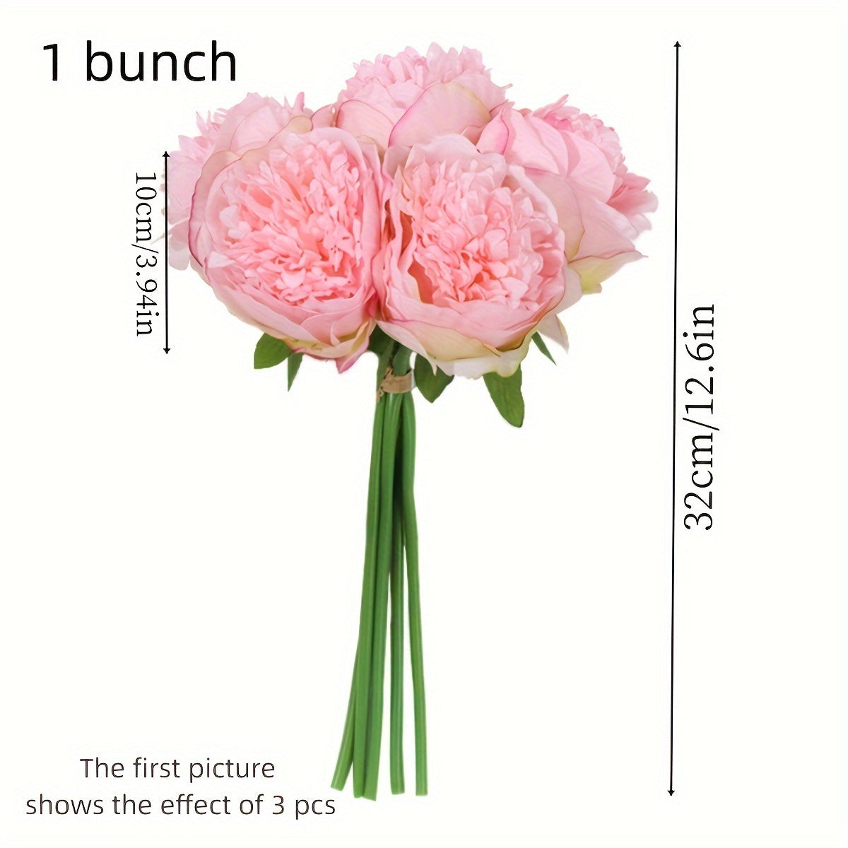 5pcs Royal Peony Artificial Flowers, Polyester Peony Bouquet for Home Decor - Ideal for Christmas, Easter, Valentine&