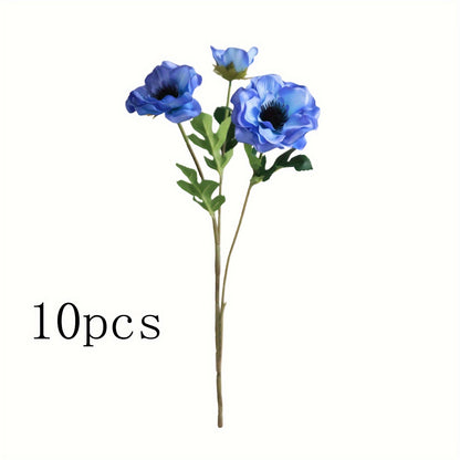 6/10 Pack Artificial Anemone Flowers, Boho Style for Wedding Party Centerpiece, Home Kitchen Decor, Spring Floral Arrangement