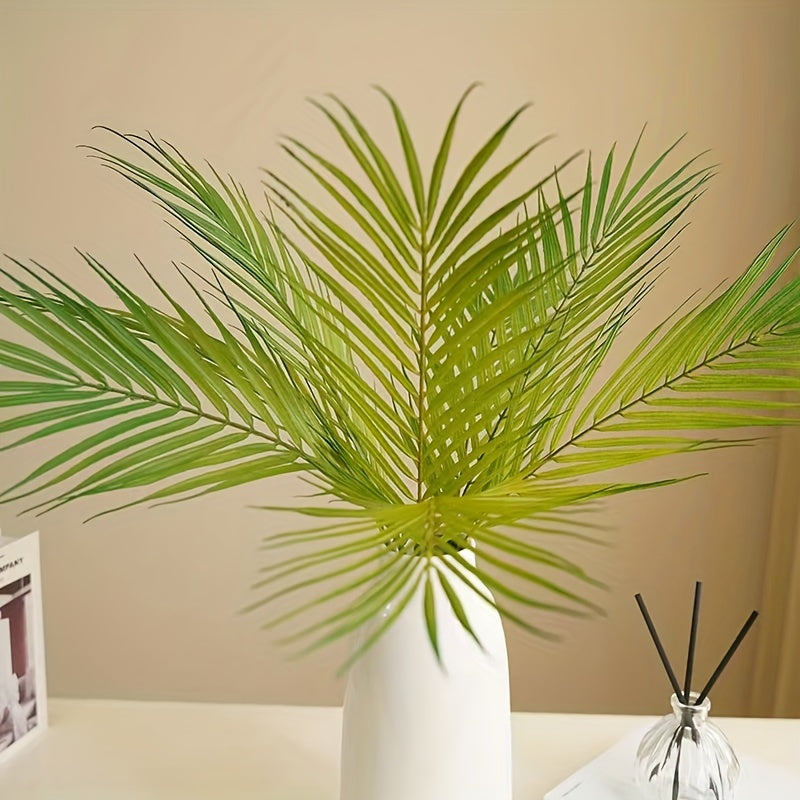 5pcs, Artificial Single Piece Large Palm Leaves, Tropical Palm Leaves, Artificial Palm Leaves With Stems, Palm Branches, For Outdoor Yard Decoration