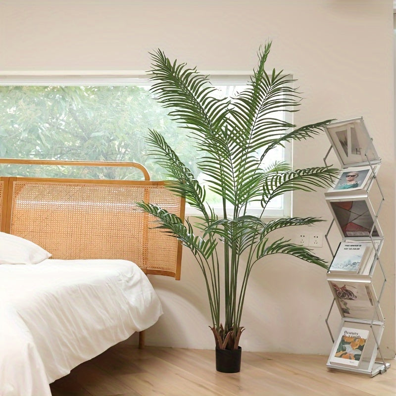 5.2ft Lifelike Artificial Palm Tree - Faux Areca with Adjustable Branches &amp; 15 Trunks, Perfect for Indoor/Outdoor Decor, Home Office, and Housewarming Gift