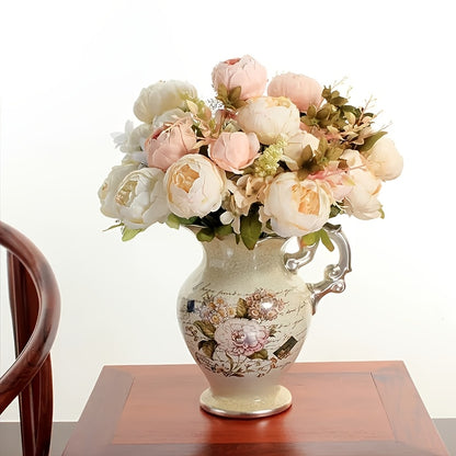 Elegant 2pcs Champagne Peony Silk Flowers - Perfect for DIY Crafts, Bridal Bouquets &amp; Home Decor | Versatile for Any Room &amp; Holiday
