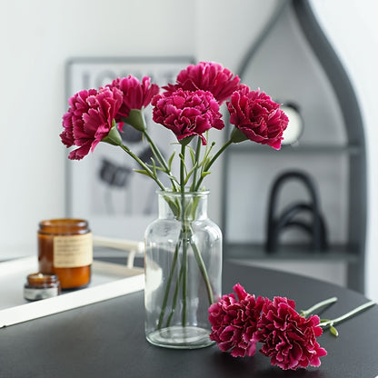 6/10pcs, Artificial Mini Single Branch Carnations, Real Touch Artificial Flowers, Family Room Office Decoration, Floral Arrangement Artificial Center, Outdoor Garden Patio Decoration, Wedding Birthday Bride Shower