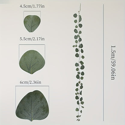 5pcs Art Deco Fabric Eucalyptus Vines - Artificial Hanging Plants for Home, Garden, Wedding, Engagement, Seasonal Decor - Versatile Faux Greenery for Christmas, Thanksgiving, Valentine&