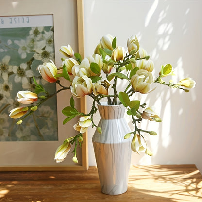 Boho Style Artificial Magnolia Flowers, 27.17&quot; Long Stems, Plastic Floral Arrangements for Wedding Centerpieces, Home Decor, Valentine&