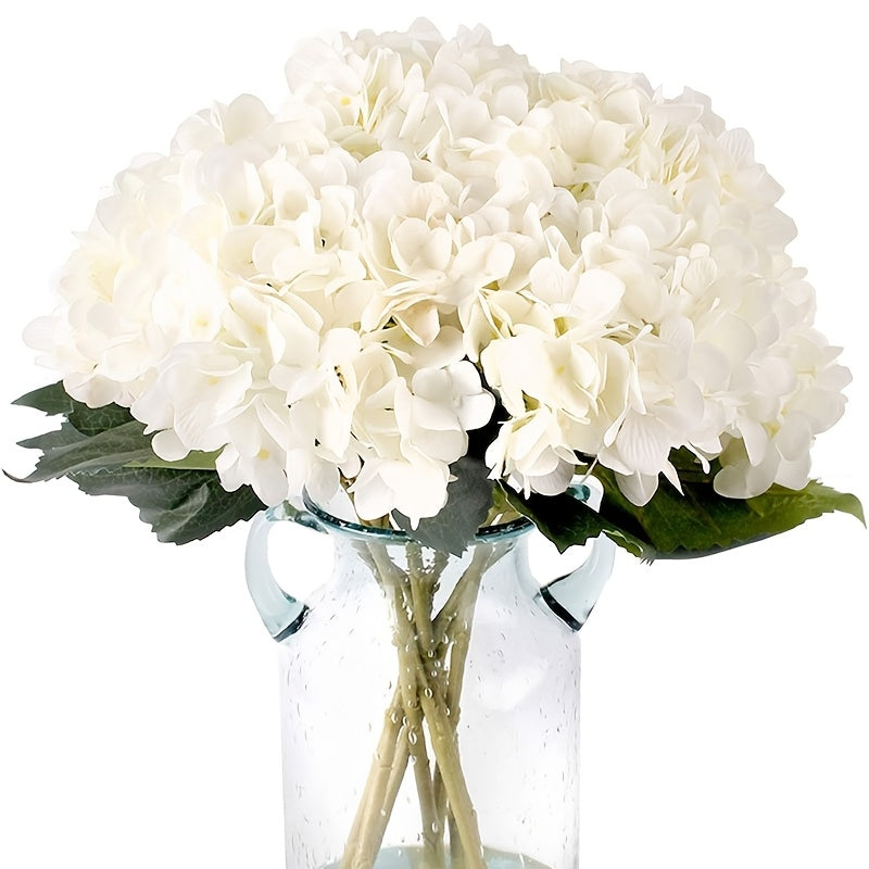 6pcs Elegant White Silk Hydrangea Bouquets - Faux Floral Stems for Home Decor, Table Centerpieces &amp; Wedding Celebrations, Kimura&