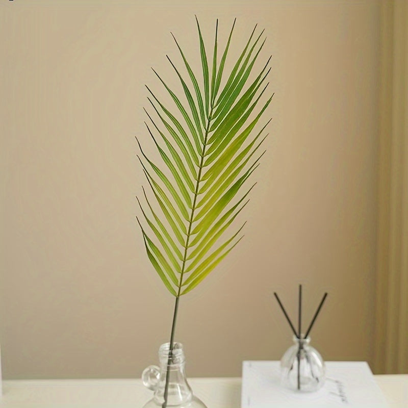 5pcs, Artificial Single Piece Large Palm Leaves, Tropical Palm Leaves, Artificial Palm Leaves With Stems, Palm Branches, For Outdoor Yard Decoration