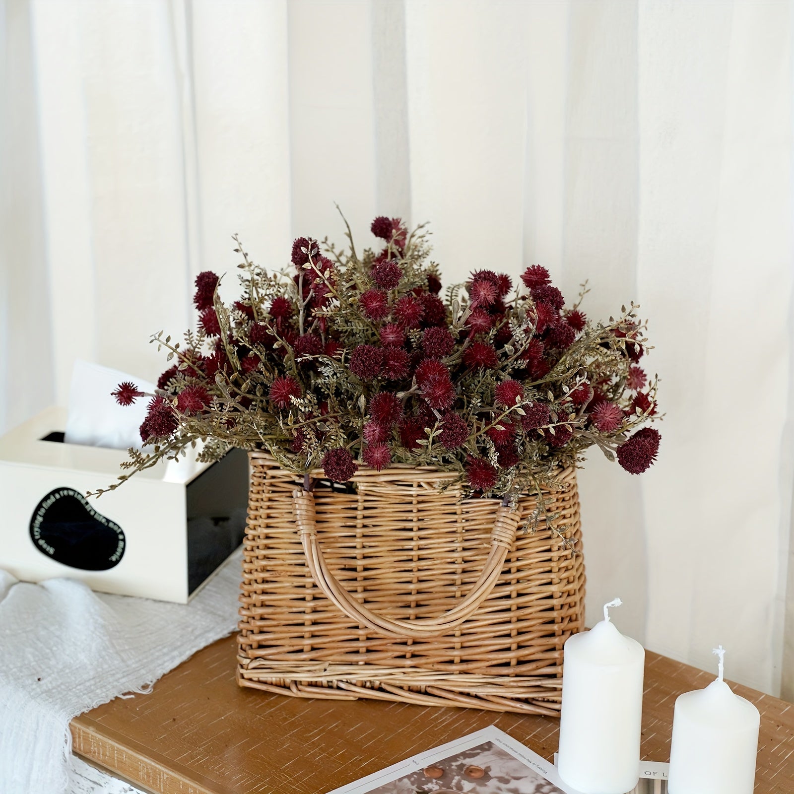 Classic Style Artificial Dandelion Flower Swags, 5 Bunches High-Quality Plastic Floral Decor - Versatile Centerpieces for Wedding, Bridal, Engagement, Birthday, Anniversary - Fits Autumn Halloween, Winter Christmas, Easter, Thanksgiving, Father&
