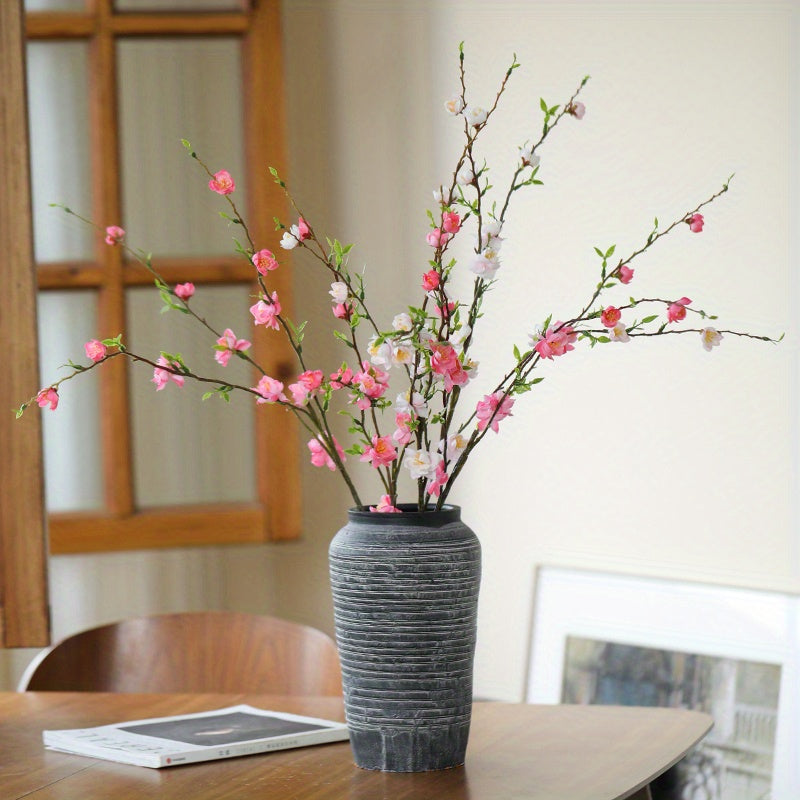 6pcs, Plum Blossoms, Artificial Plum Blossoms, Tall Flower Branches, 31.5in, for DIY Christmas and New Year Decoration, Flower Stems for Vase Centerpiece, Home Spring and Winter Decoration, Aesthetic Room Decoration, Fake Flowers, Artificial Flowers