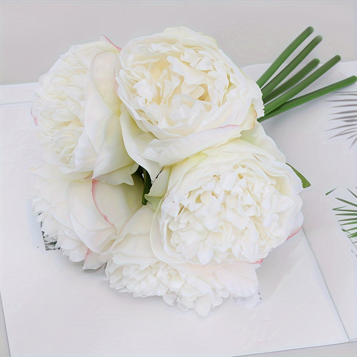 5pcs Royal Peony Artificial Flowers, Polyester Peony Bouquet for Home Decor - Ideal for Christmas, Easter, Valentine&