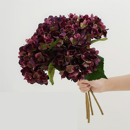 6pcs Elegant White Silk Hydrangea Bouquets - Faux Floral Stems for Home Decor, Table Centerpieces &amp; Wedding Celebrations, Kimura&