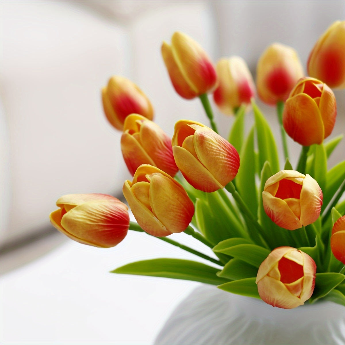 9/18psc, MiriPU Tulip Artificial Flowers, Fake Tulips, Realistic PU Tulips, Spring Wedding Bouquet Center Flower Arrangement, Table Decoration