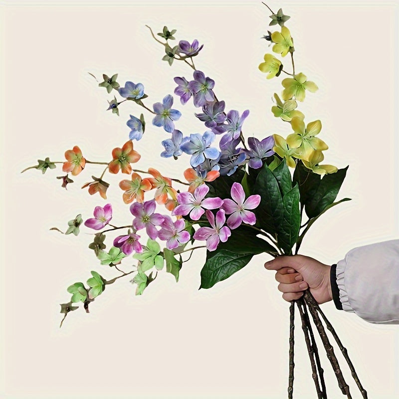 Boho Style Artificial Jasmine Flowers - 2 Pack Plastic Faux Floral Swags for Home, Wedding, Engagement, Outdoor Decor - Versatile for Christmas, Halloween, Thanksgiving, Valentine&