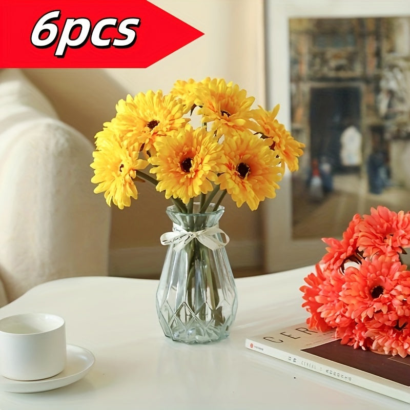 6pcs Vintage Artificial Chrysanthemums - Perfect for Fall, Halloween, Thanksgiving, Christmas Decor | Ideal for DIY, Home, Wedding, Office &amp; Outdoor Spaces