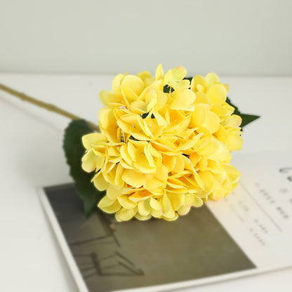 5pcs, Stunning Two-leaf Hydrangea Bouquet - Perfect For Families, Weddings And Parties - Realistic Silk Flowers With Summer Embellished Stems
