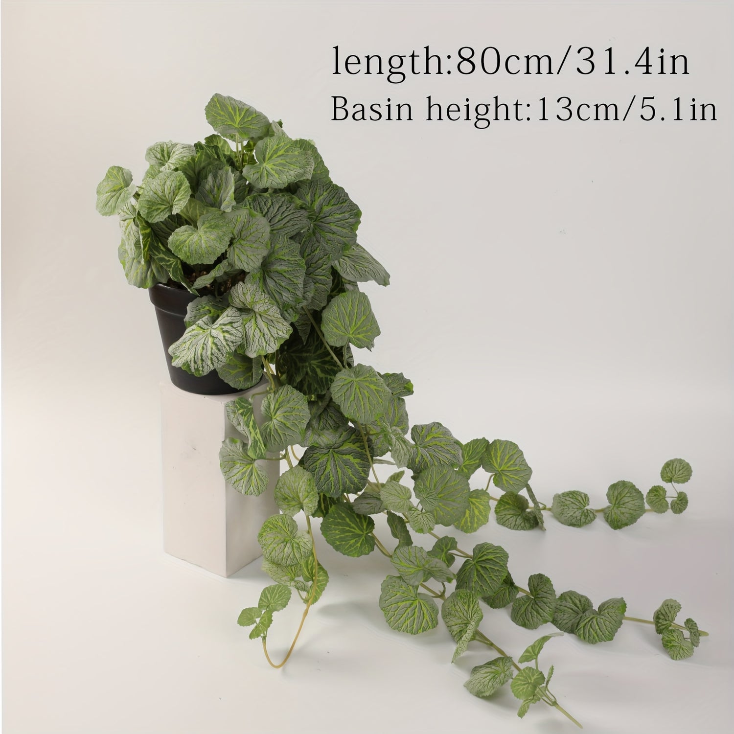 Classic Style Artificial Begonia Leaf Vine Plant Swag with Plastic Pot - Lifelike Faux Hanging Greenery for DIY Home &amp; Office Decor, Weddings, Birthdays, Parties, Perfect for All Seasons - Maintenance-Free by MOHUAGE - Ideal for Christmas, Thanksgiving, F