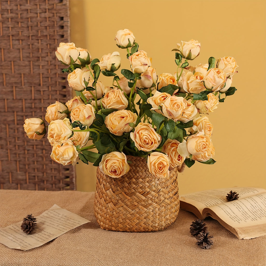 5/10pcs Romantic Rose Artificial Flowers, Valentine&
