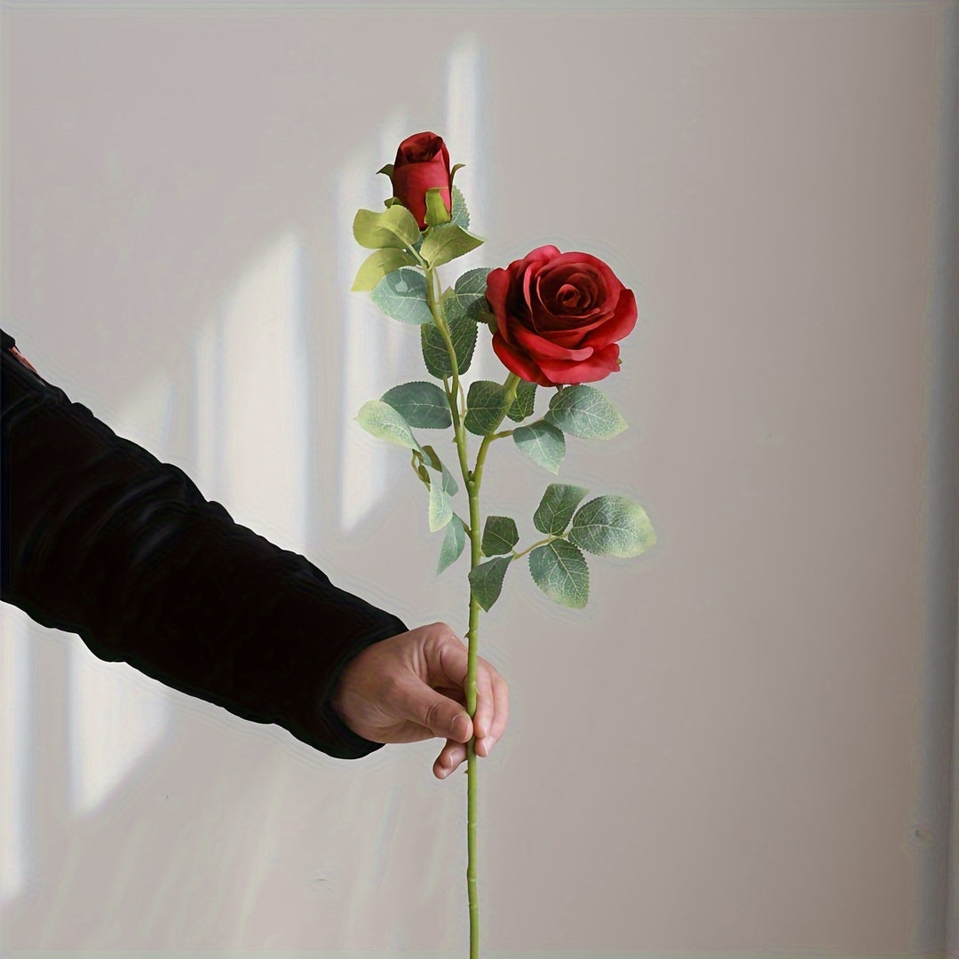 1pc, Artificial Rose Flowers, Exudes The Romantic Fragrance Of The Space, Connects Joy And Affection, And Injects Gorgeous Elegance Into Bedrooms, Living Rooms, Bars, Cafes And Restaurant A Gift That Means Gratitude, Blessing And Eternal Love