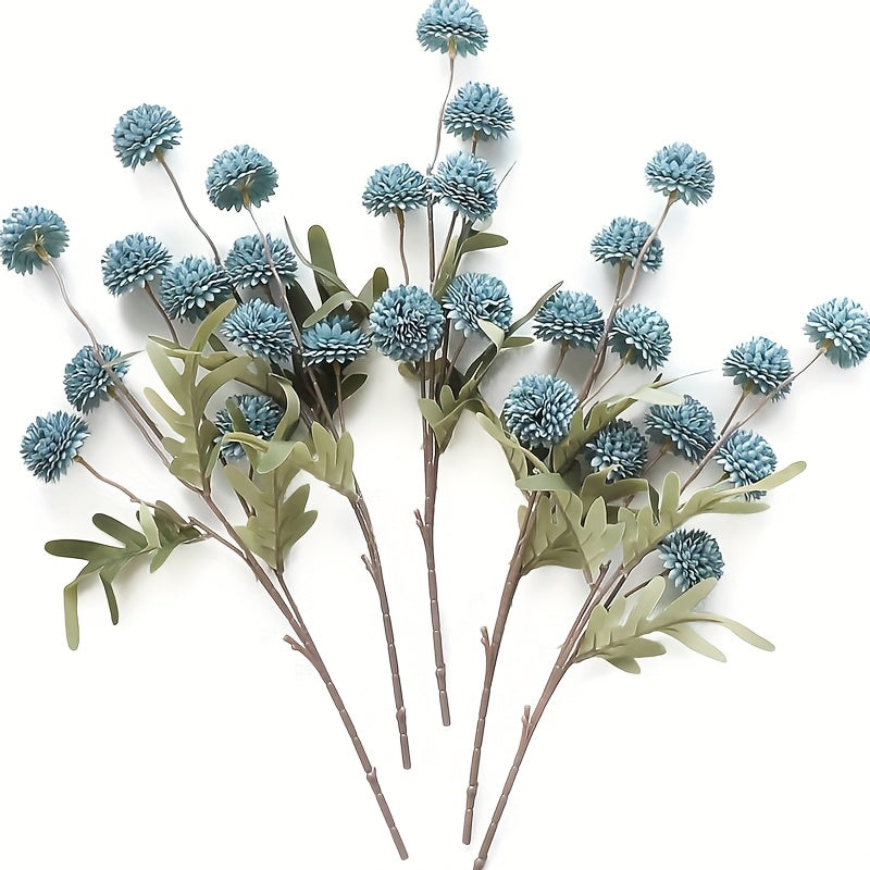 5pcs Set of Artificial Dandelion &amp; Chrysanthemum Flowers - Perfect for Home, Garden, Weddings, Valentine&