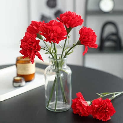 6/10pcs, Artificial Mini Single Branch Carnations, Real Touch Artificial Flowers, Family Room Office Decoration, Floral Arrangement Artificial Center, Outdoor Garden Patio Decoration, Wedding Birthday Bride Shower